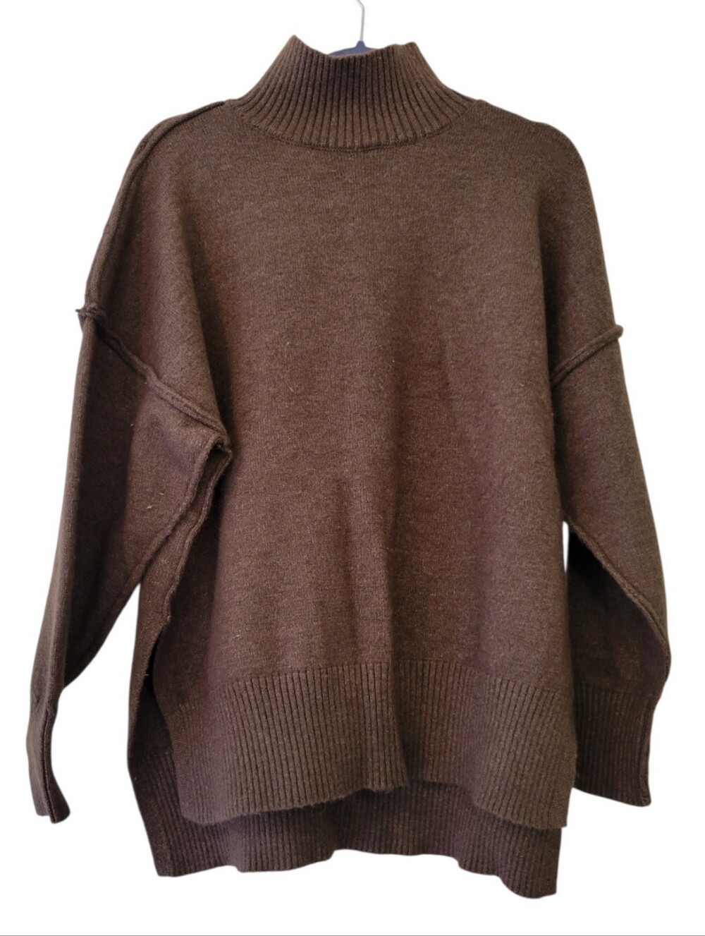 Commense Brown Oversized Baggy Long Sleeve Turtleneck Sweater Size S